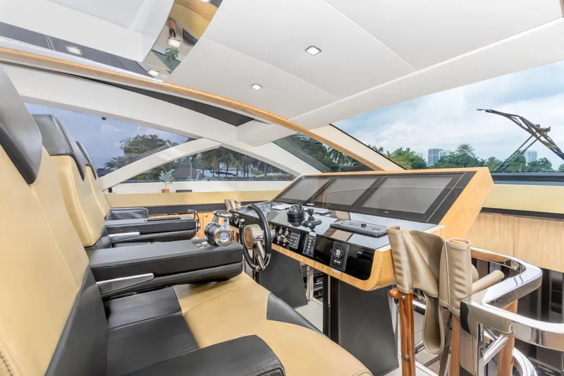 Slide: The Image of Luxurious interior of 2012 Cheoy Lee 76 Alpha yacht with modern helm and seating. - 24