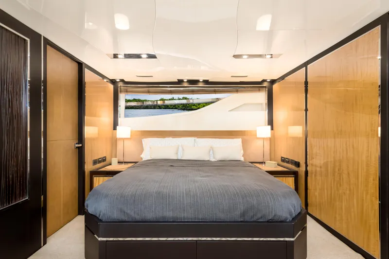 Slide: The Image of Luxurious bedroom interior of 2012 Cheoy Lee 76 Alpha yacht with modern design elements. - 33
