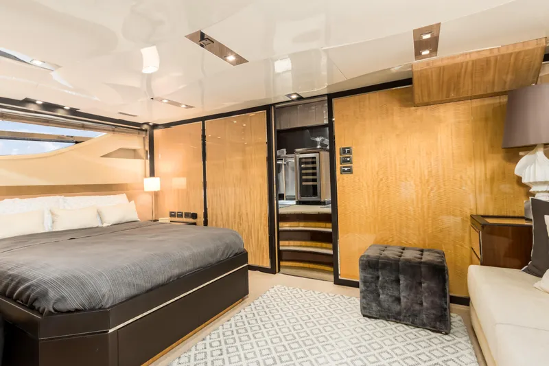 Slide: The Image of Luxurious bedroom interior of 2012 Cheoy Lee 76 Alpha yacht with modern design elements. - 34