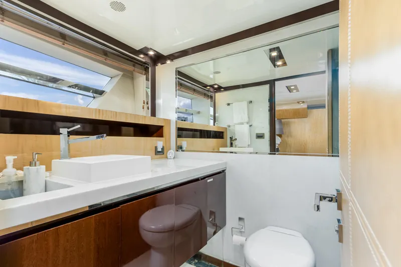 Slide: The Image of Luxurious bathroom interior of 2012 Cheoy Lee 76 Alpha yacht with modern fixtures. - 37
