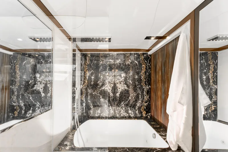 Slide: The Image of Luxurious marble bathroom in 2012 Cheoy Lee 76 Alpha yacht. - 38