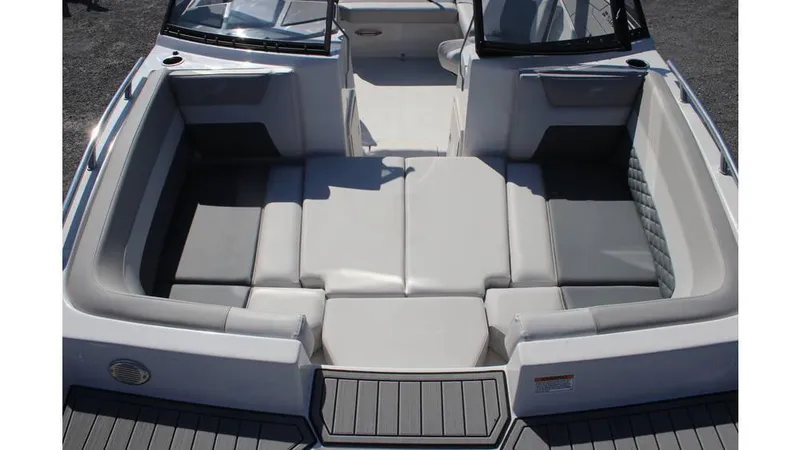 Slide: The Image of 2025 Starcraft SVX 190 OB DC boat interior with spacious seating and modern design. - 8