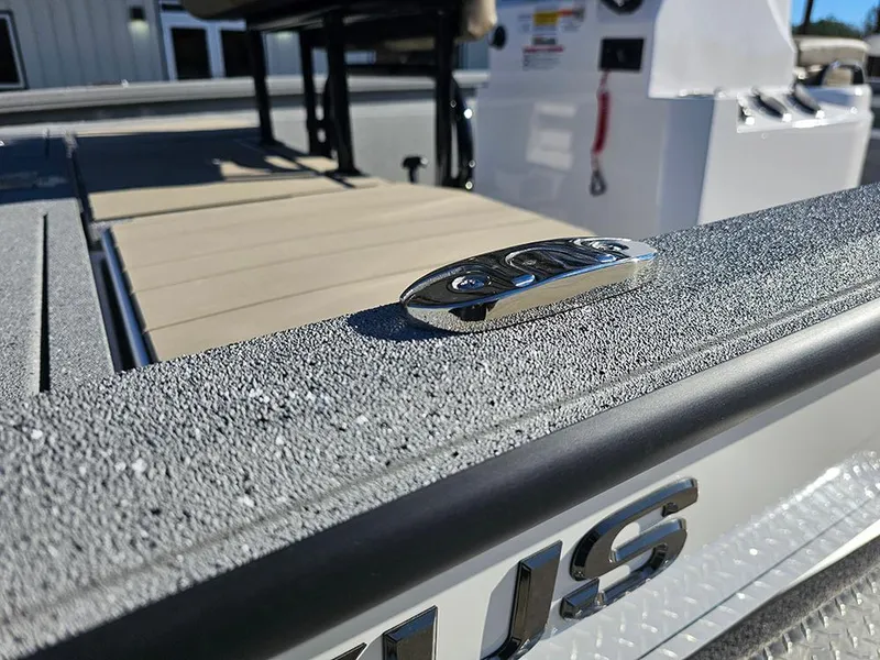 Slide: The Image of 2025 Vexus ACX2150 boat detail with textured surface and sleek design. - 24