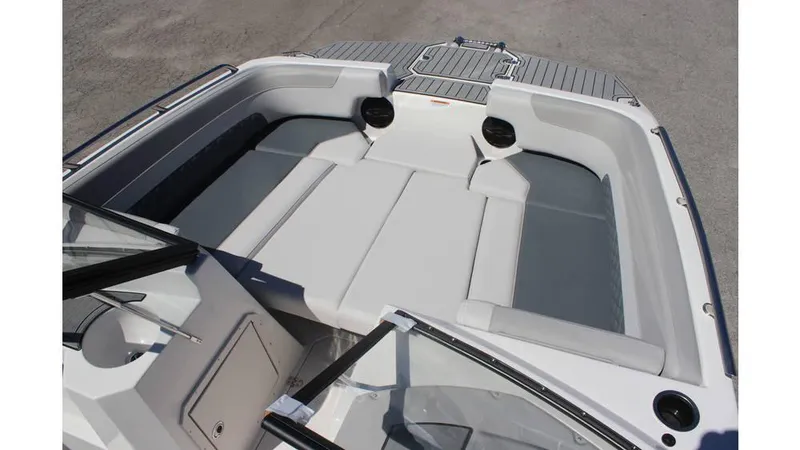 Slide: The Image of 2025 Starcraft SVX 210 OB DC boat interior with spacious seating and modern design. - 11