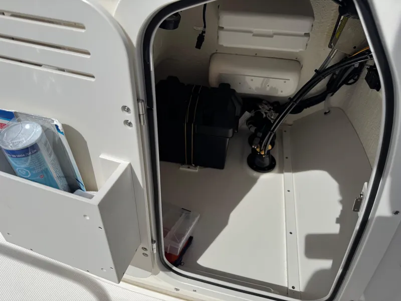 Slide: The Image of Interior storage compartment of a 2022 Boston Whaler 170 Montauk boat. - 12