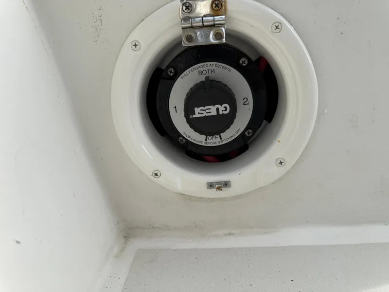 Slide: The Image of Battery selector switch on a 2019 Parker 23 Special Edition boat. - 19