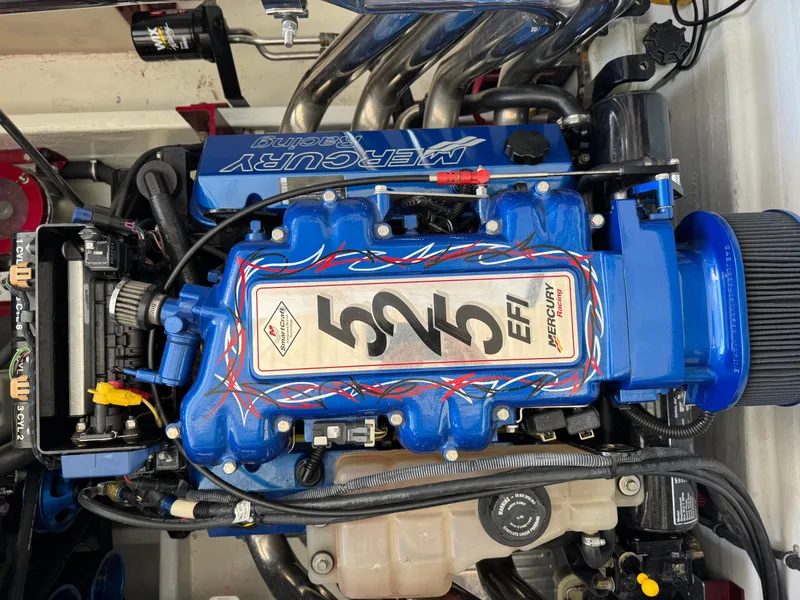 Slide: The Image of Mercury Racing 525 EFI engine in a 2008 Fountain 38 Lightning boat. - 41