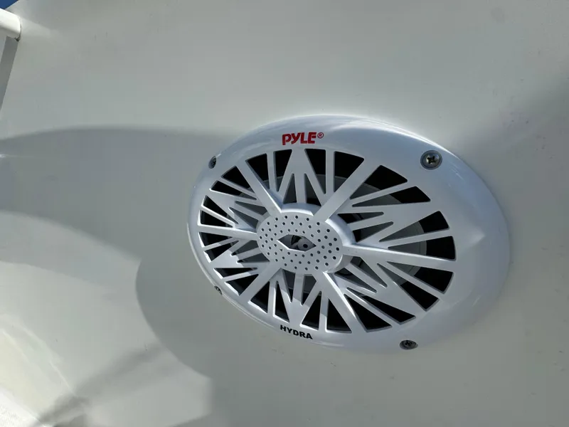 Slide: The Image of Pyle Hydra marine speaker on 2011 Everglades 325 Center Console boat. - 25