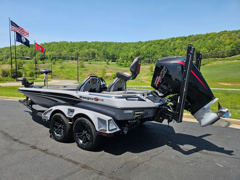 Slide: The Image of 2023 Ranger Z520R 55th Anniversary Limited Edition boat on trailer, scenic background. - 0