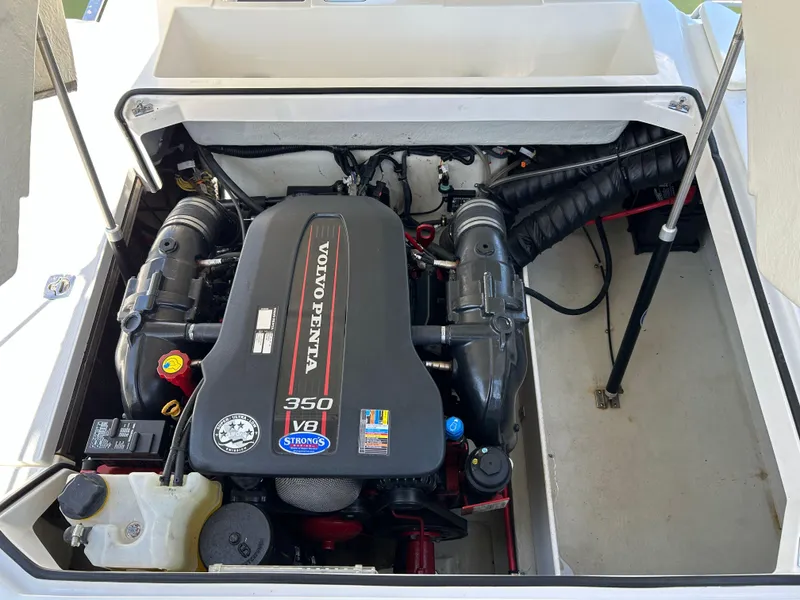 Slide: The Image of Volvo Penta 350 V8 engine in a 2015 Cobalt 24SD boat. - 9