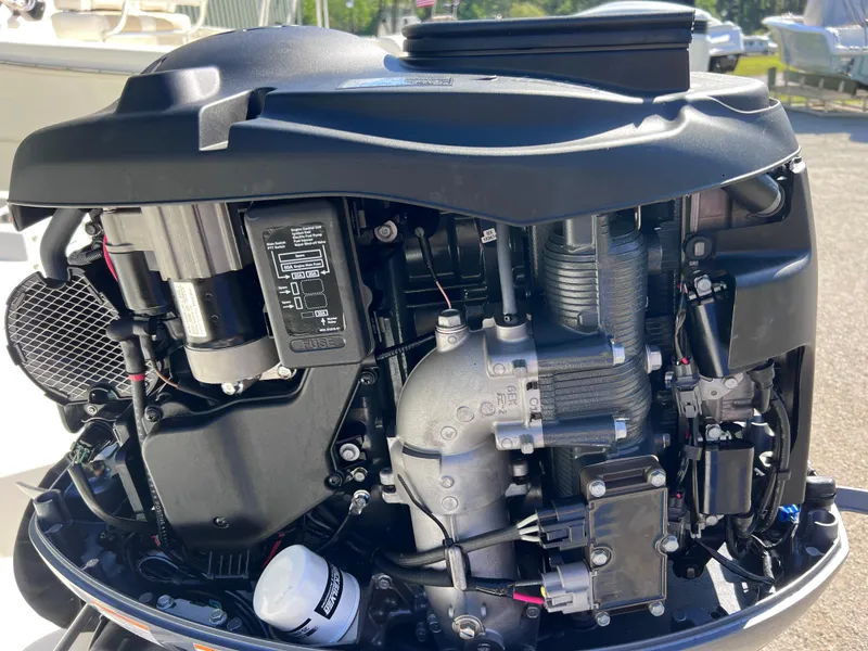 Slide: The Image of 2017 Stingray 182 SC engine close-up, showcasing intricate mechanical components and design. - 14