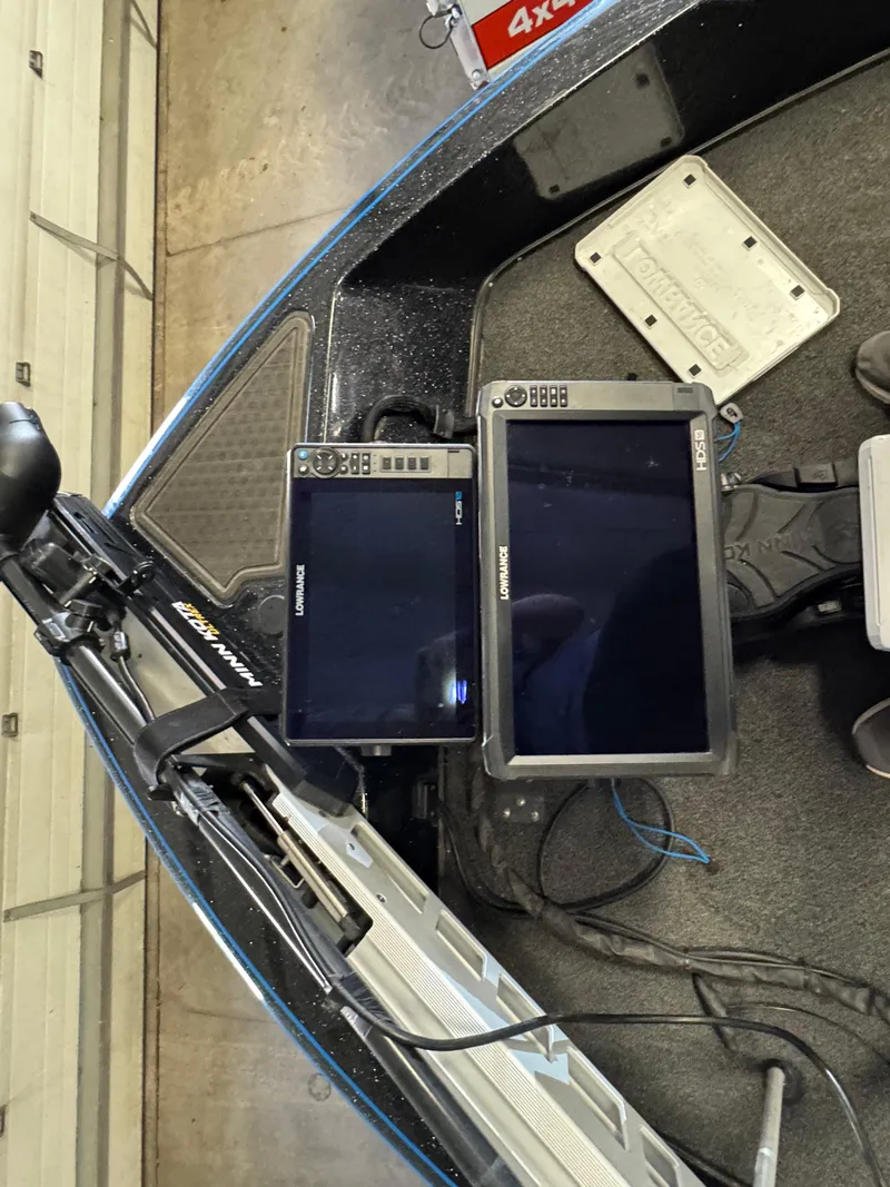 Slide: The Image of Interior compartment of 2022 Nitro ZV21 boat, featuring a blue storage area. - 17