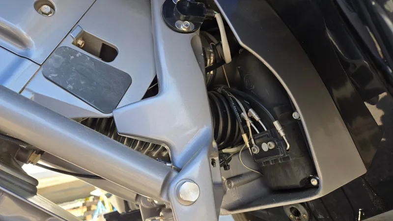 Slide: The Image of Close-up of 2019 Chaparral 21 H2O Sport engine components and mechanical parts. - 10