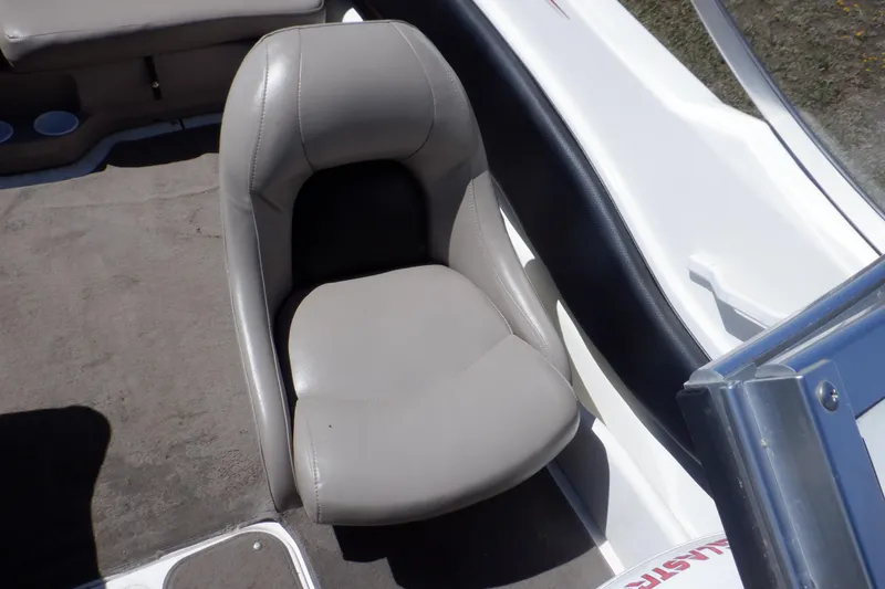 Slide: The Image of 2003 Glastron SX 195 boat seat, gray upholstery, interior view. - 36