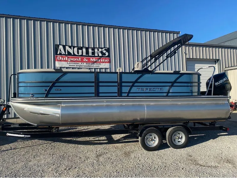 Slide: The Image of 2025 Trifecta LE Series 22RF pontoon boat at Angler's Outpost & Marine. - 1