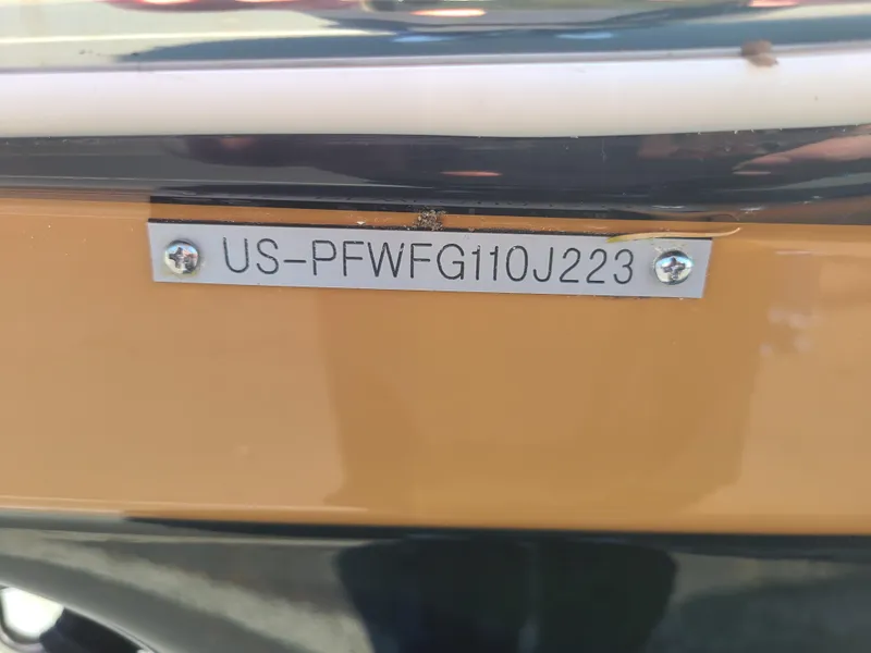 Slide: The Image of 2023 Four Winns HD3 boat with visible hull identification number (HIN) plate. - 4