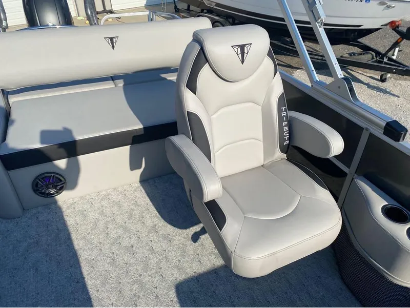 Slide: The Image of Luxurious seating on 2025 Trifecta 24 UL LE pontoon boat, featuring premium upholstery and design. - 35