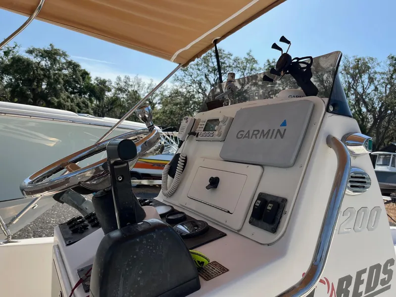 Slide: The Image of 2008 Pathfinder 2200 Tournament Edition boat console with Garmin navigation system. - 3