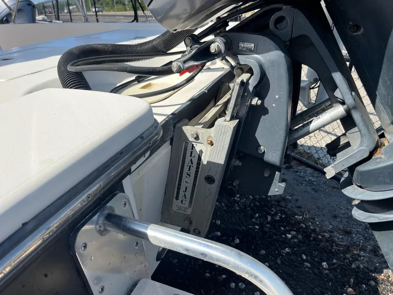 Slide: The Image of 2008 Pathfinder 2200 Tournament Edition boat engine mount detail. - 8