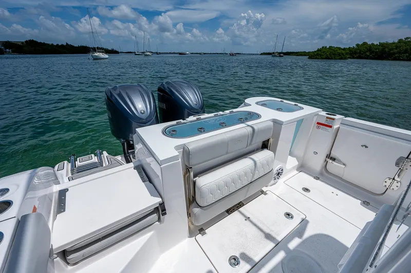 Slide: The Image of 2022 Sea Fox 288 Commander boat with dual engines on a sunny day. - 30