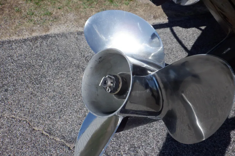 Slide: The Image of Stainless steel boat propeller on a 2009 Premier 225 Sunsation LTD. - 37