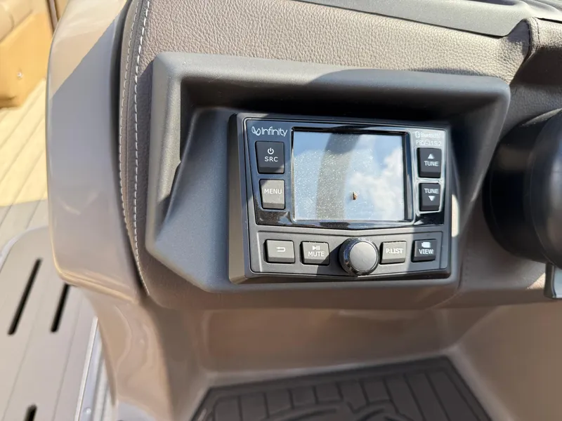 Slide: The Image of Control panel of 2023 Veranda VTX 22RC boat, featuring an Infinity audio system. - 42