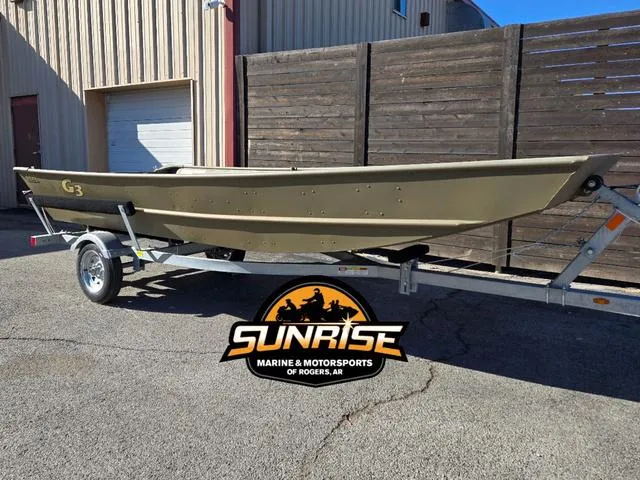 Slide: The Image of 2023 G3 1448LW boat on trailer at Sunrise Marine & Motorsports. - 2