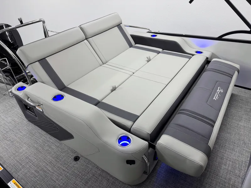 Slide: The Image of Luxurious seating on the 2025 Barletta Corsa 23UC boat with cup holders and modern design. - 8