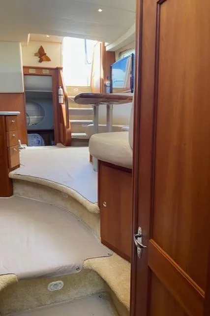 Slide: The Image of 2003 Silverton 35 MY interior wooden door and paneling detail. - 37