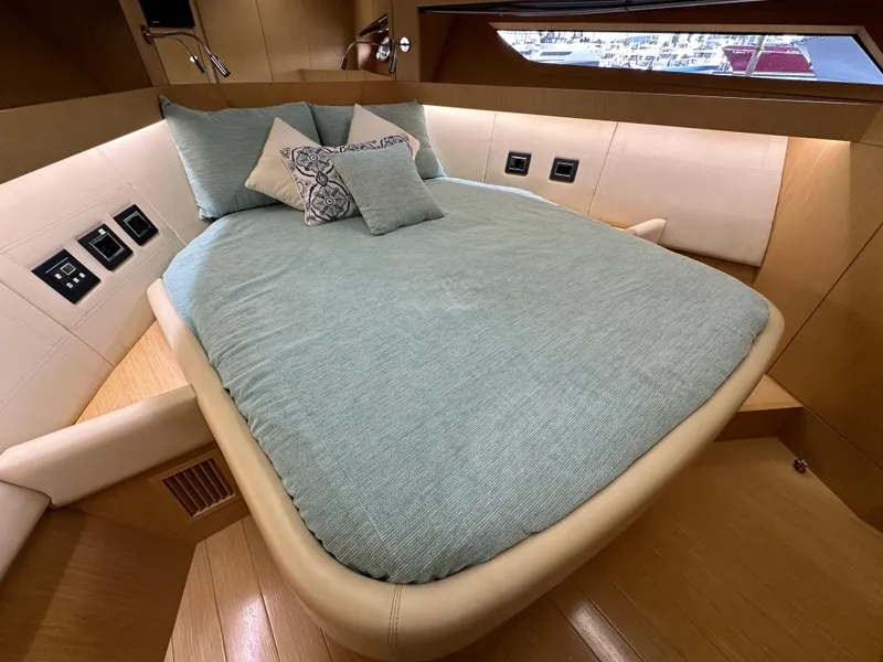 Slide: The Image of Luxurious cabin interior of 2013 Austin Parker Open 42 yacht with cozy bedding. - 26