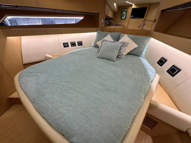 Slide: The Image of Luxurious cabin interior of 2013 Austin Parker Open 42 yacht with elegant bedding. - 28