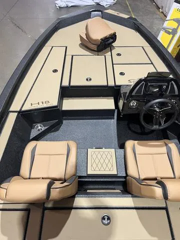 Slide: The Image of 2025 Xpress Hyper-Lift Bass H18 boat interior with Yamaha 115 SHO engine. - 8