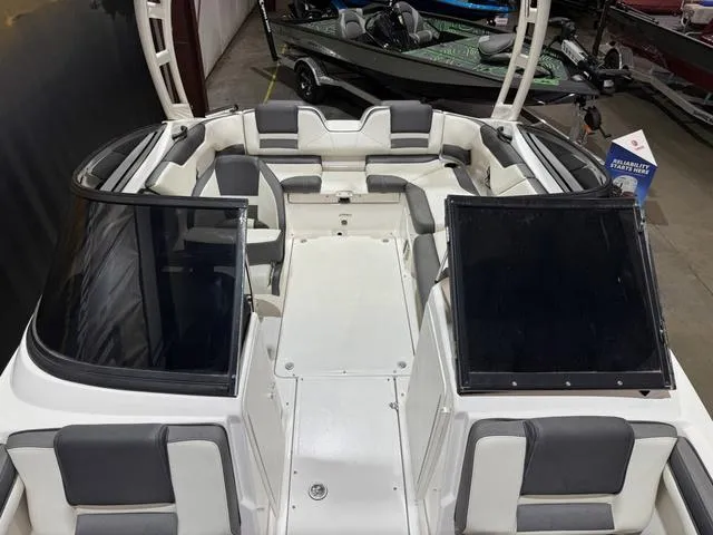 Slide: The Image of 2020 Yamaha AR210 boat interior with spacious seating and sleek design. - 16