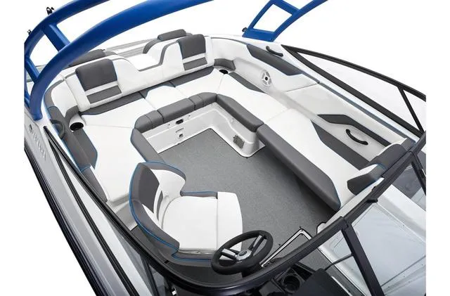 Slide: The Image of 2020 Yamaha Boats AR210 interior with sleek seating and modern design. - 33