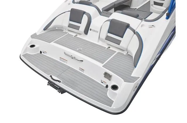 Slide: The Image of 2020 Yamaha AR210 boat with sleek seating and swim platform design. - 36