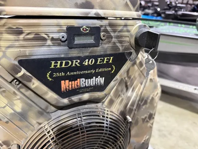 Slide: The Image of 25th Anniversary Edition Mud Buddy HDR 40 EFI engine on Excel Shallow Water F4 1860 boat. - 12