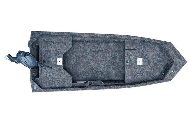 Slide: The Image of 2024 Xpress HD15DBX boat with Yamaha 40HP engine, top view. - 8