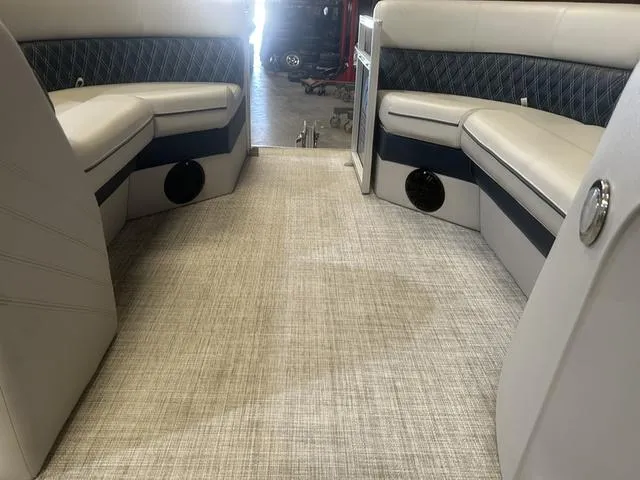 Slide: The Image of 2023 Nepallo Pontoons 22QL interior with spacious seating and modern design. - 15