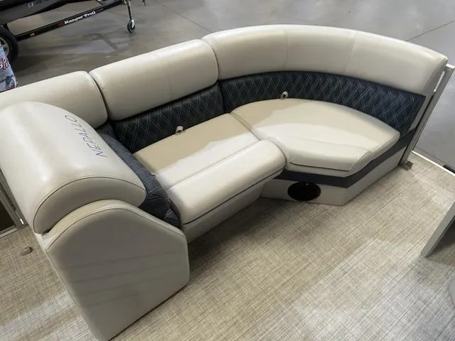 Slide: The Image of 2023 Nepallo Pontoons 20 TL interior seating with elegant upholstery and modern design. - 14