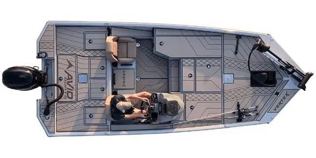 Slide: The Image of 2025 Avid Vertex 18 boat with Yamaha 115 "SHO" engine, top view. - 3
