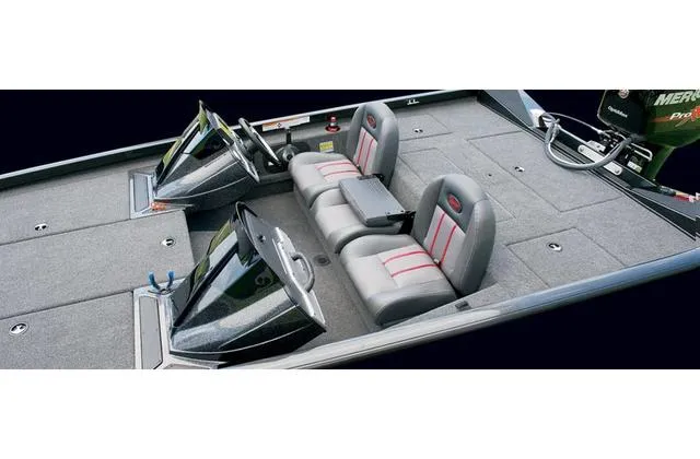 Slide: The Image of 2017 Ranger RT188 boat interior with dual seats and steering console. - 18