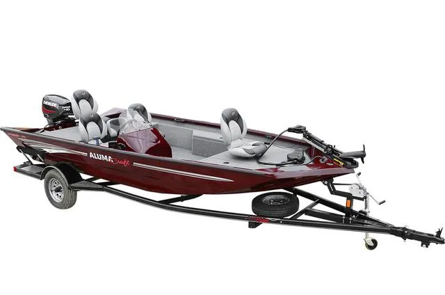 Slide: The Image of 2020 Alumacraft 175 Prowler boat with Honda 50 engine on trailer. - 16