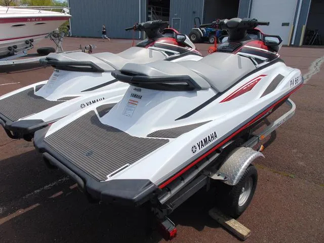 Slide: The Image of 2017 Yamaha WaveRunner VX jet skis on a trailer, ready for transport. - 7