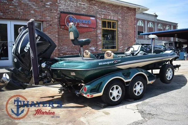 Slide: The Image of 2014 Ranger Z119c boat with Evinrude motor at Thayer's Marine dealership. - 3