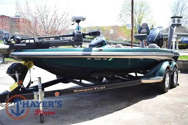 Slide: The Image of 2014 Ranger Z119c boat on trailer at Thayer's Marine dealership. - 6