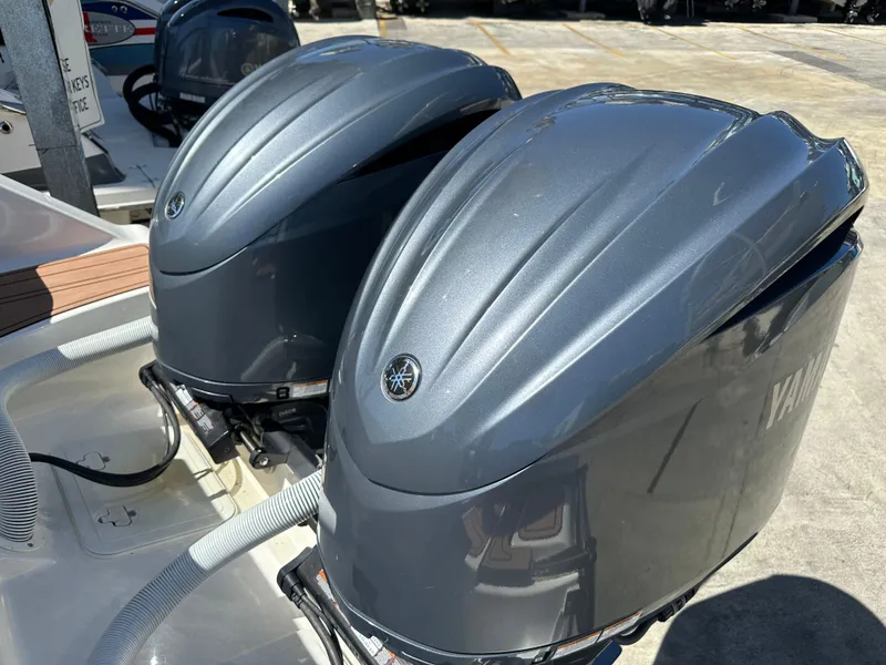 Slide: The Image of Twin Yamaha outboard engines on a 2022 Tidewater 280 CC boat. - 10