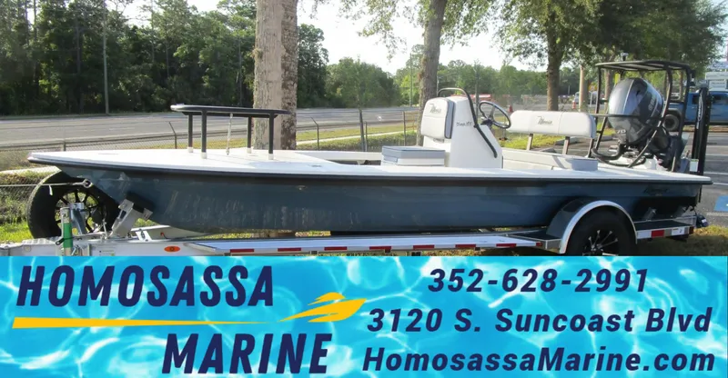 Slide: The Image of 2025 Maverick HPX 17 HPX-S boat on trailer at Homosassa Marine dealership. - 1