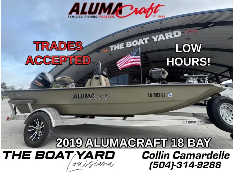Slide: The Image of 2019 Alumacraft 18 Bay boat for sale, low hours, trades accepted, contact Collin Camardelle. - 1