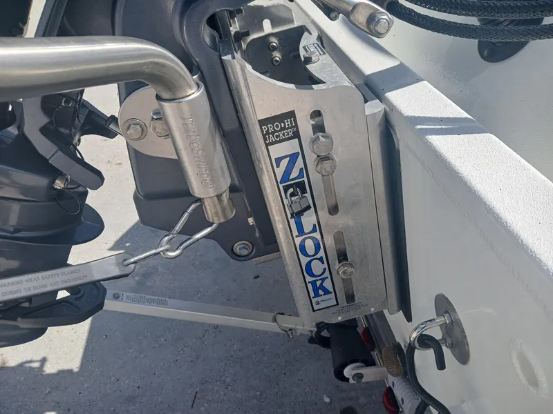 Slide: The Image of Boat motor mount with Z-Lock Pro-Hi Jacker, Excel 220, 2022 model. - 15