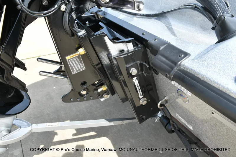 Slide: The Image of 2024 Triton 18 TRX w/200 Pro-XS boat engine mount detail. - 19